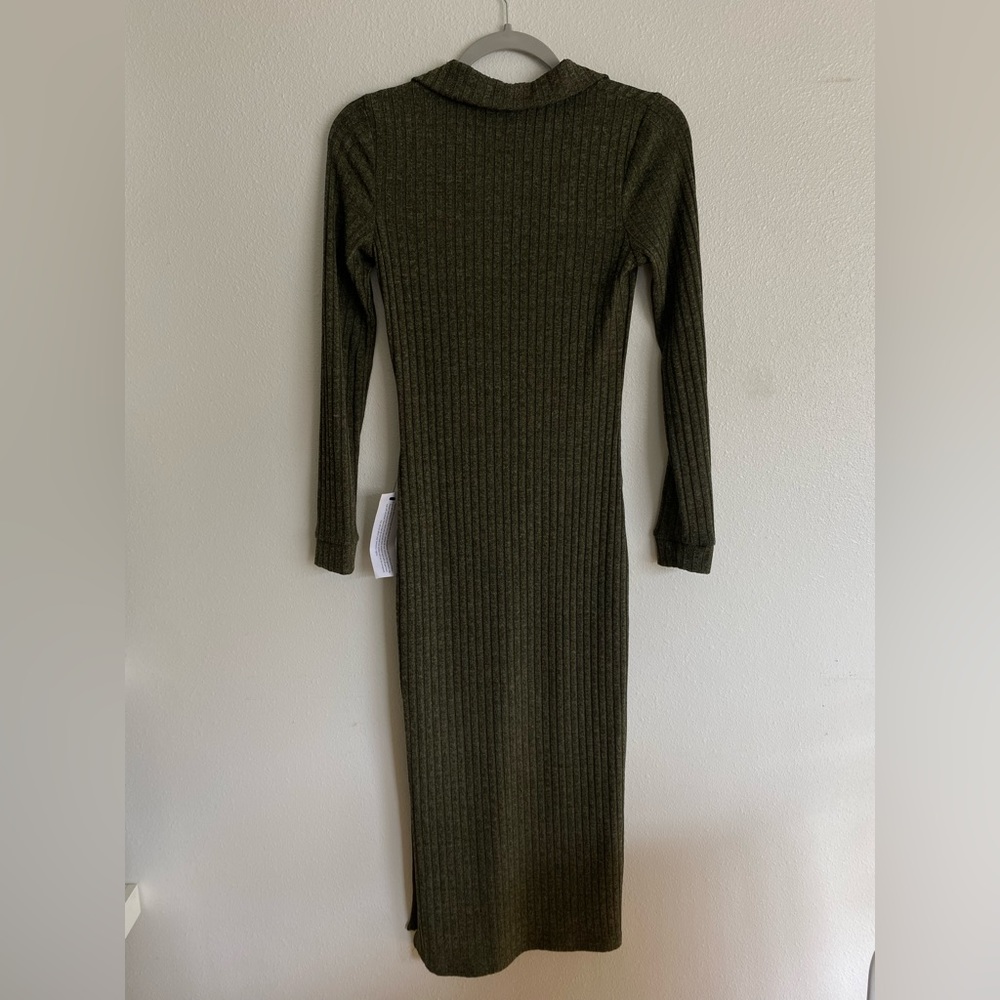Topshop Women’s Green Mid Length Collared Dress, Size: US 4/ Small, Never worn - Picture 5 of 7